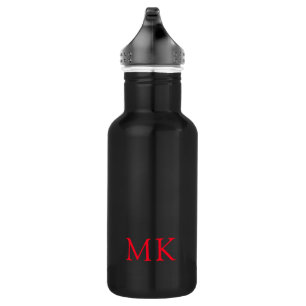 Gepersonaliseerde Monogram Initialen Modern Rood Z Waterfles