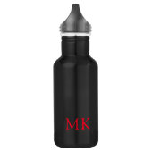 Gepersonaliseerde Monogram Initialen Modern Rood Z Waterfles (Links)