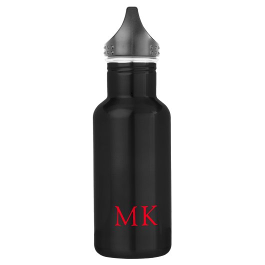 Gepersonaliseerde Monogram Initialen Modern Rood Z Waterfles (Links)