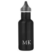 Gepersonaliseerde Monogram Initialen Modern White  Waterfles (Links)