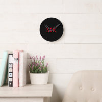 Gepersonaliseerde Monogram Initialen Modern Zwart 