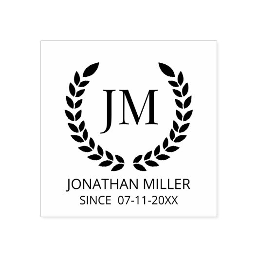 Gepersonaliseerde Monogram initialen Rubberstempel (Afrduk)