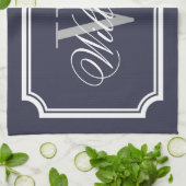 Gepersonaliseerde monogram katoenen keuken handdoe theedoek (Gevouwen)