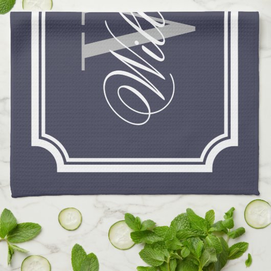 Gepersonaliseerde monogram katoenen keuken handdoe theedoek (Gevouwen)