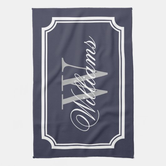 Gepersonaliseerde monogram katoenen keuken handdoe theedoek (Verticaal)