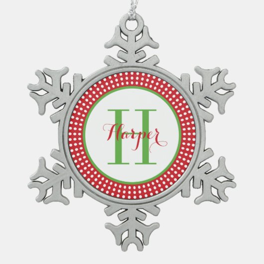 Gepersonaliseerde monogram keepomwille Ornament (Voorkant)