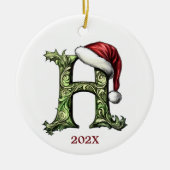 Gepersonaliseerde Monogram Kerst Ornament (Voorkant)