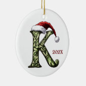 Gepersonaliseerde Monogram Kerst Ornament (Rechts)