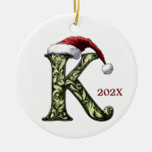 Gepersonaliseerde Monogram Kerst Ornament (Voorkant)