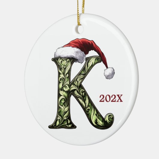 Gepersonaliseerde Monogram Kerst Ornament (Links)