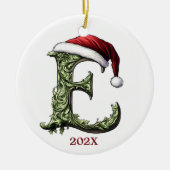 Gepersonaliseerde Monogram Kerst Ornament (Voorkant)