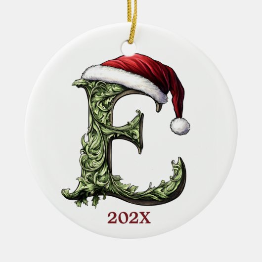 Gepersonaliseerde Monogram Kerst Ornament (Voorkant)