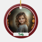 Gepersonaliseerde Monogram Kerst Ornament (Achterkant)