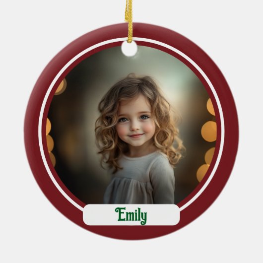 Gepersonaliseerde Monogram Kerst Ornament (Achterkant)