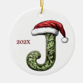Gepersonaliseerde Monogram Kerst Ornament (Voorkant)