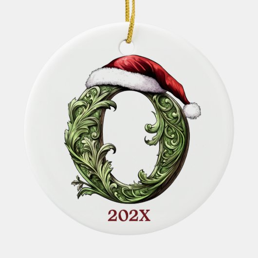 Gepersonaliseerde Monogram Kerst Ornament (Voorkant)