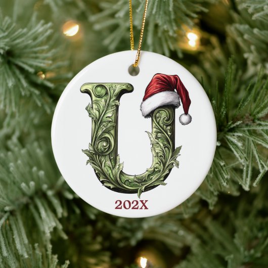 Gepersonaliseerde Monogram Kerst Ornament (Boom)
