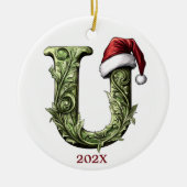 Gepersonaliseerde Monogram Kerst Ornament (Voorkant)