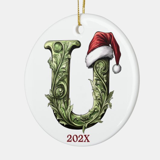 Gepersonaliseerde Monogram Kerst Ornament (Links)