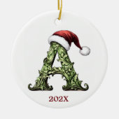 Gepersonaliseerde Monogram Kerst Ornament (Voorkant)