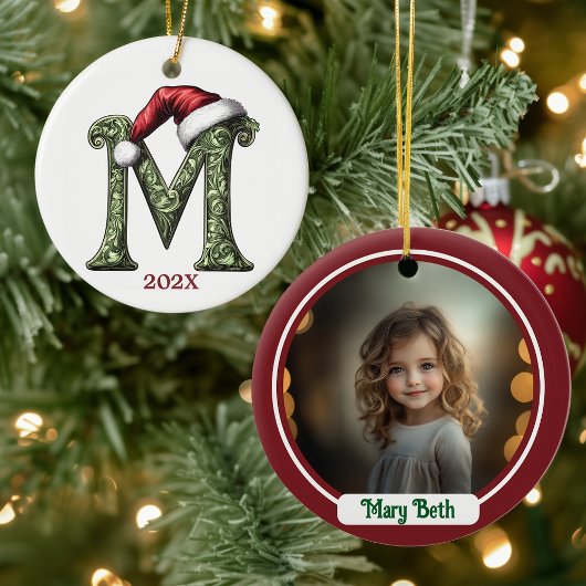 Gepersonaliseerde Monogram Kerst Ornament