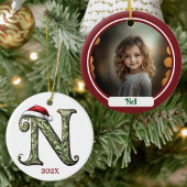 Gepersonaliseerde Monogram Kerst Ornament