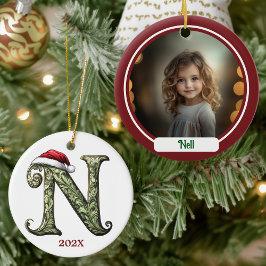 Gepersonaliseerde Monogram Kerst Ornament