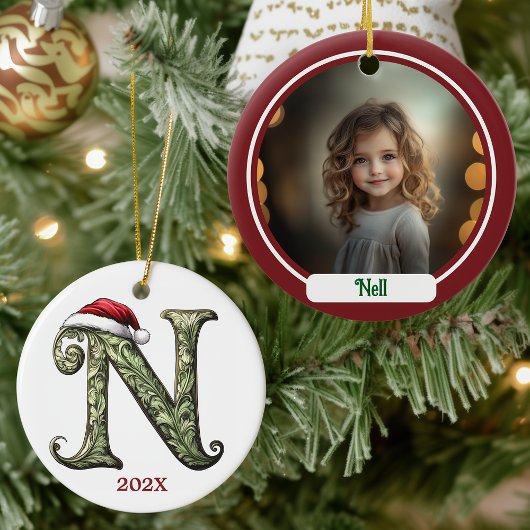 Gepersonaliseerde Monogram Kerst Ornament