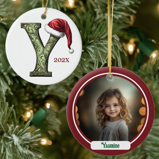 Gepersonaliseerde Monogram Kerst Ornament
