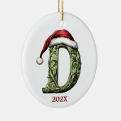 Gepersonaliseerde Monogram Kerst Ornament (Rechts)