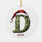 Gepersonaliseerde Monogram Kerst Ornament (Voorkant)