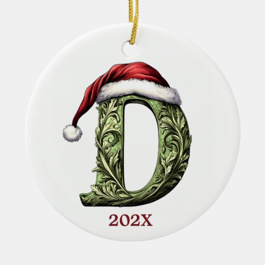 Gepersonaliseerde Monogram Kerst Ornament (Voorkant)