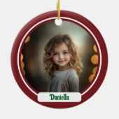 Gepersonaliseerde Monogram Kerst Ornament (Achterkant)