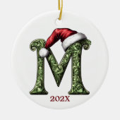 Gepersonaliseerde Monogram Kerst Ornament (Voorkant)