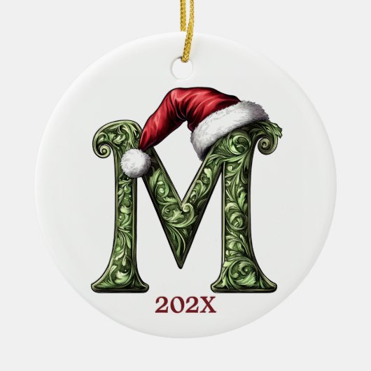 Gepersonaliseerde Monogram Kerst Ornament (Voorkant)