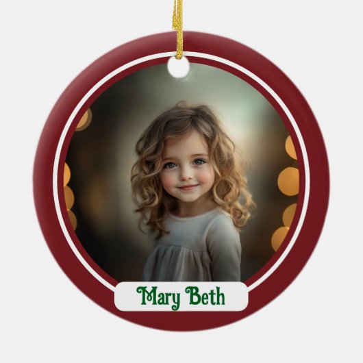 Gepersonaliseerde Monogram Kerst Ornament (Achterkant)