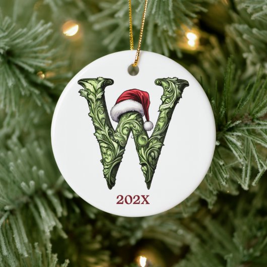 Gepersonaliseerde Monogram Kerst Ornament (Boom)