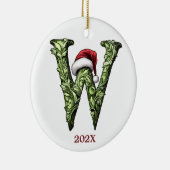 Gepersonaliseerde Monogram Kerst Ornament (Rechts)