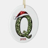 Gepersonaliseerde Monogram Kerst Ornament (Rechts)
