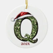 Gepersonaliseerde Monogram Kerst Ornament (Voorkant)
