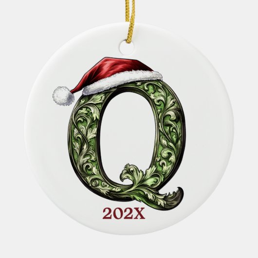 Gepersonaliseerde Monogram Kerst Ornament (Voorkant)