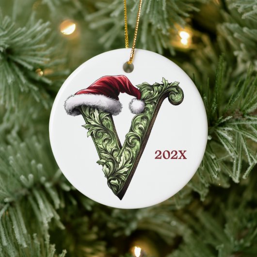 Gepersonaliseerde Monogram Kerst Ornament (Boom)