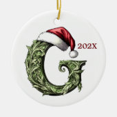 Gepersonaliseerde Monogram Kerst Ornament (Voorkant)