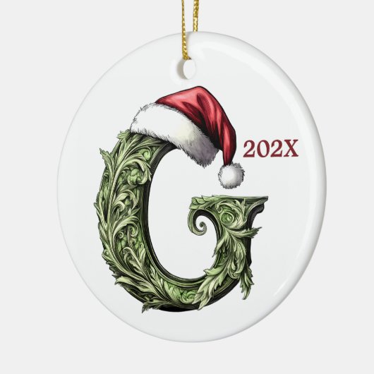 Gepersonaliseerde Monogram Kerst Ornament (Links)