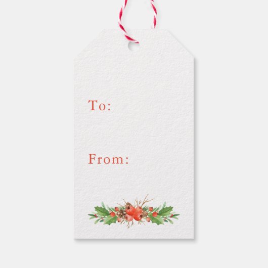 Gepersonaliseerde Monogram Kerstkrans Cadeaulabel (Achterkant)