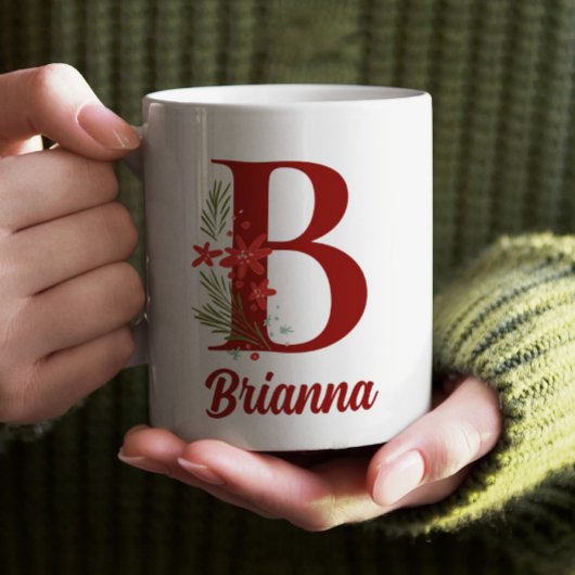 Gepersonaliseerde Monogram Kerstmis Hot Chocolate Koffiemok