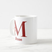 Gepersonaliseerde Monogram Kerstmis Hot Chocolate Koffiemok (Voorkant links)