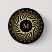 Gepersonaliseerde monogram keuken-bankoverloop ronde button 5,7 cm (Voorkant)