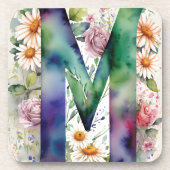 Gepersonaliseerde Monogram Kleurrijke Waterverf Bl Bier Onderzetter (Voorkant)