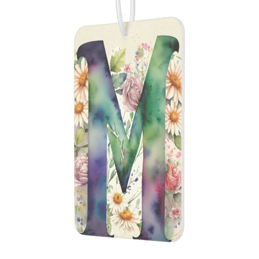 Gepersonaliseerde Monogram Kleurrijke Waterverf Bl Luchtverfrisser (Links)